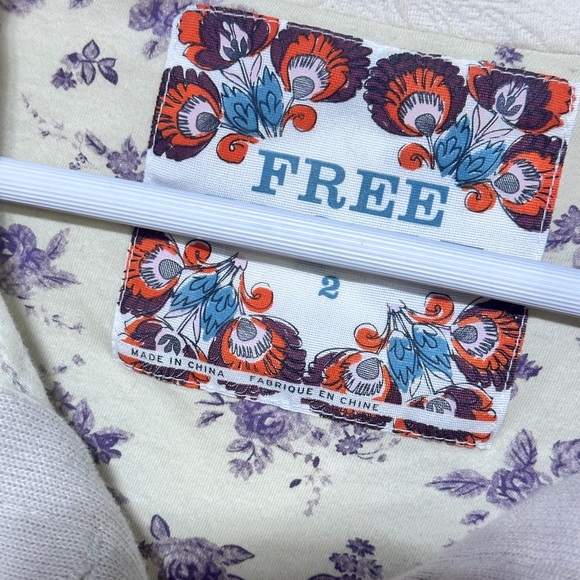 Y2K Free People Cream Knit and Lace Jacket FP Size 2 US Small - Picture 12 of 14